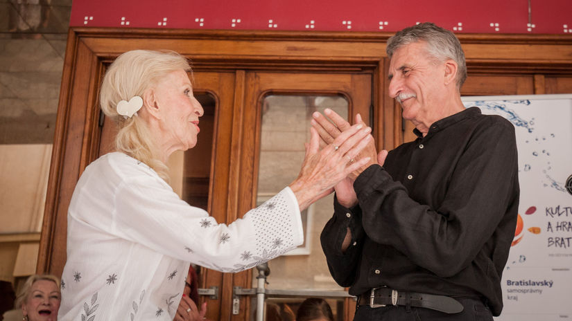Marína Kráľovičová a herec Martin Huba.