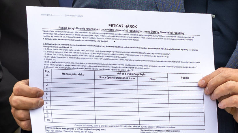 Petičný hárok k zberu podpisov za demisiu vlády...