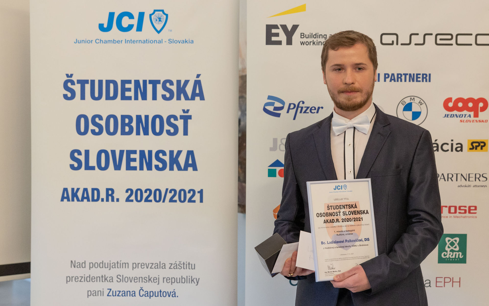 Ladislav Palkovič s diplomom pre Študentskú...