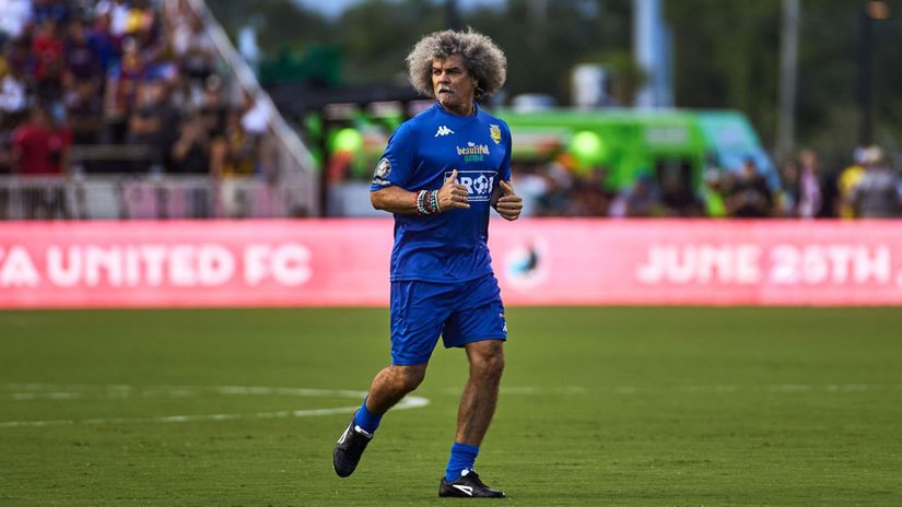 Carlos Valderrama počas víkendového zápasu...