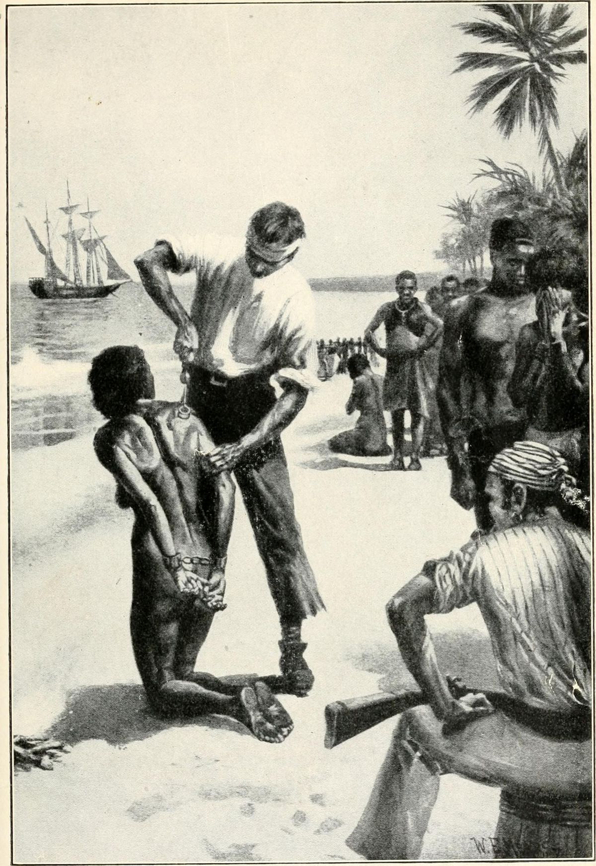 Obchodníci vypaľujú africkým otrokom značky.