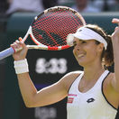 Alizé Cornetová po postupe do osemfinále Wimbledonu.