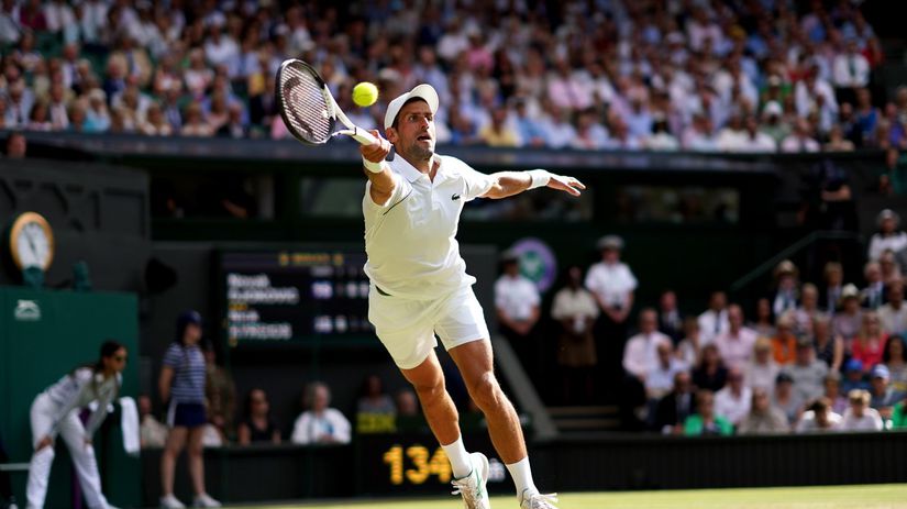 Novak Djokovič počas finálového zápasu.