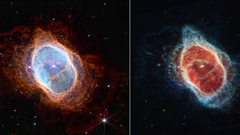Southern Ring Nebula (NIRCam and MIRI Images Side by Side)