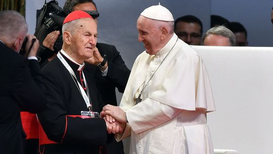 Kardinál Jozef Tomko a Svätý Otec František sa...