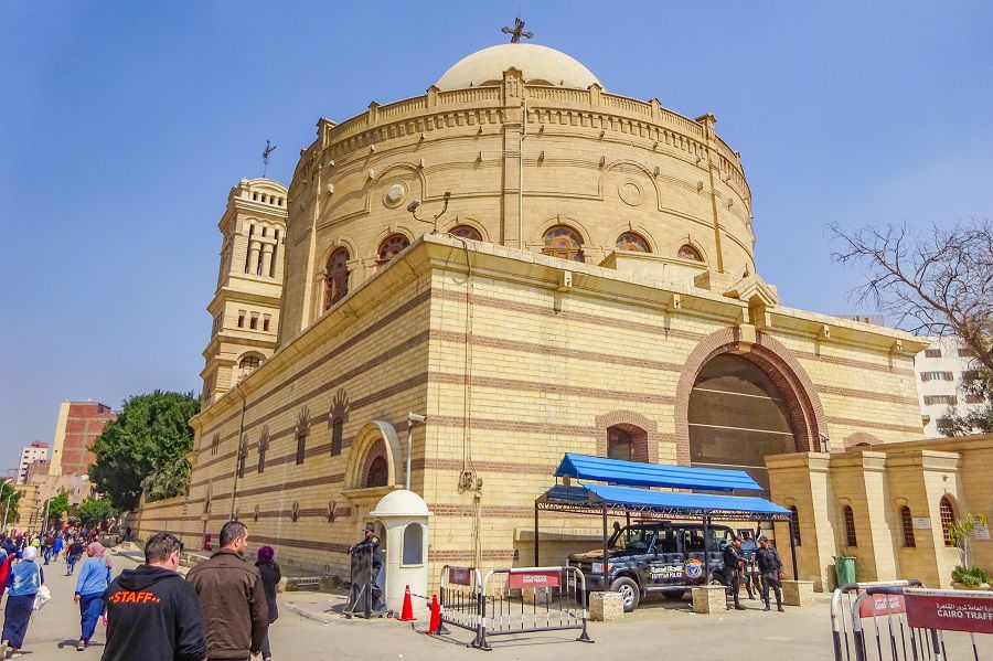 Koptská architektúra v kresťanskej časti Káhiry.