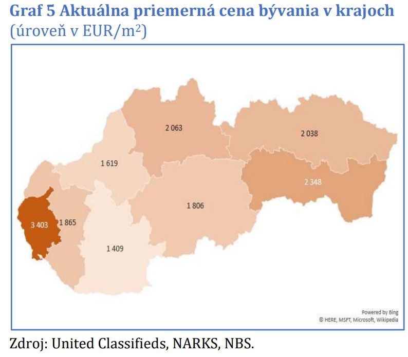 Mapa cien po krajoch.