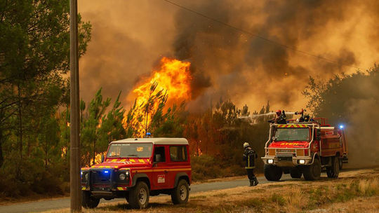 Les pompiers éteignent un feu de forêt près de Hostense au sud de...