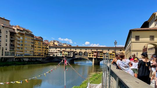 Ponte Vecchio nad riekou Arno. Počas druhej...