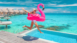Maldivy, dovolenka, cestovanie, exotika, pláž, more, plameniak, Bora Bora, Francúzska Polynézia