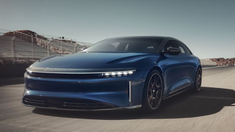 The most powerful version of the Lucid Air Sapphire sedan...