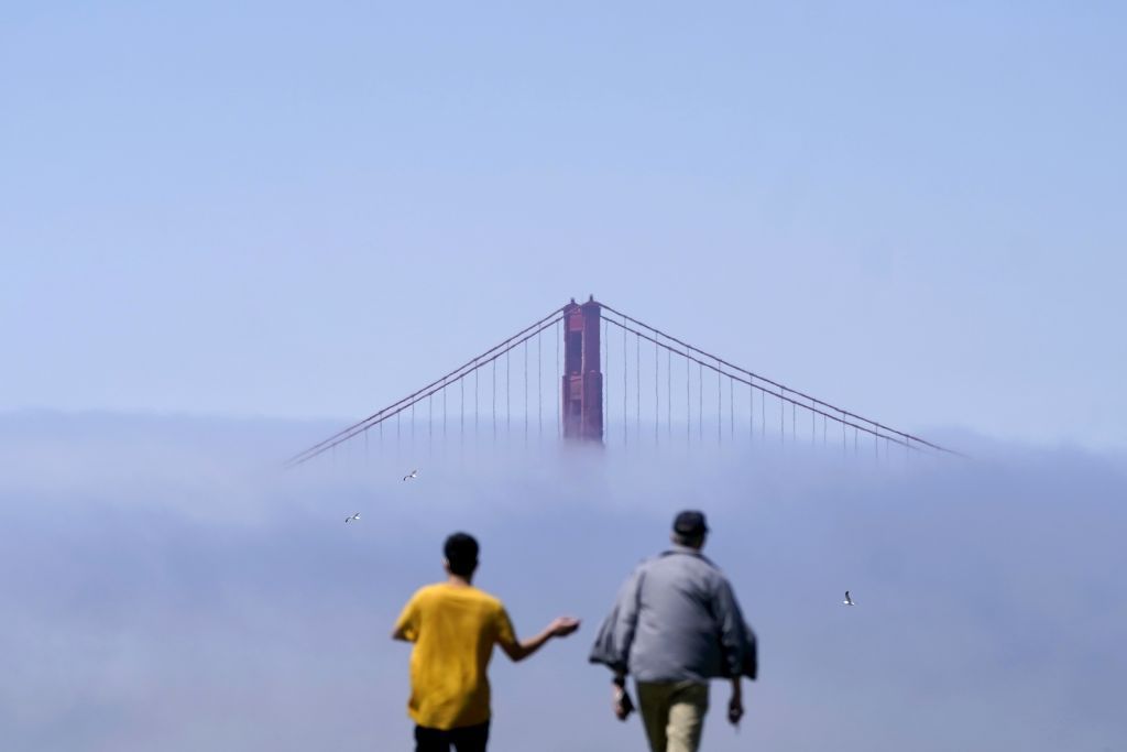 Kalifornia, USA, San Francisco, most Golden Gate Bridge
