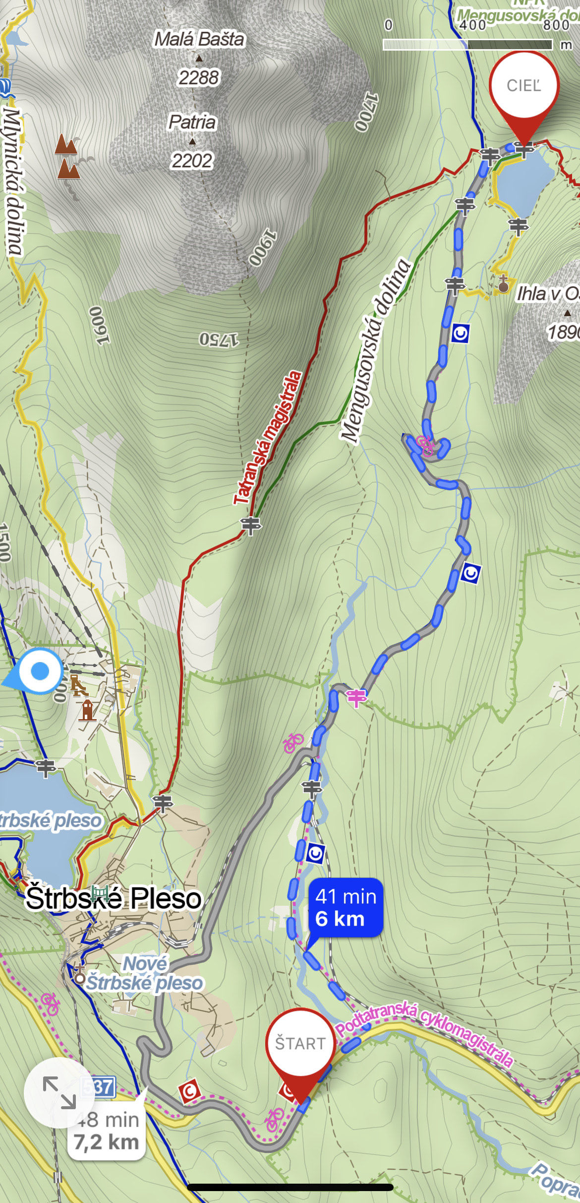 Mapa - Popradské pleso