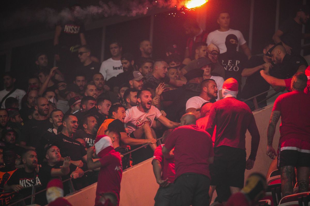Riots before the match OGC Nice - 1. FC Kolín.