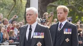 Princ Andrew (v popredí) a princ Harry