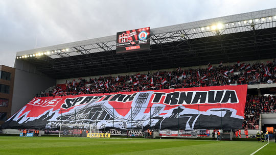 Choreography of Trnava fans before the match with...