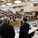Pohľad do rokovacej sály dolnej komory ruského parlamentu