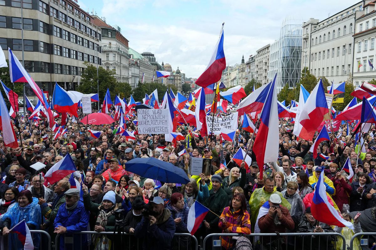 česko praha demonštrácia protest