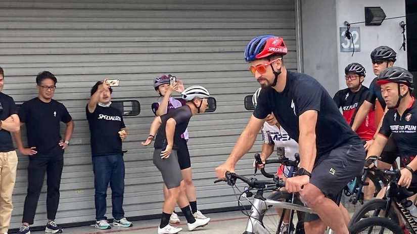 Peter Sagan na promoakcii firmy Specialized v...