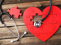 infarkt, srdce, stetoskop, puzzle