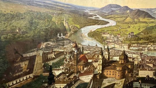 Na panoráme Salzburgu pracoval maliar Johann...