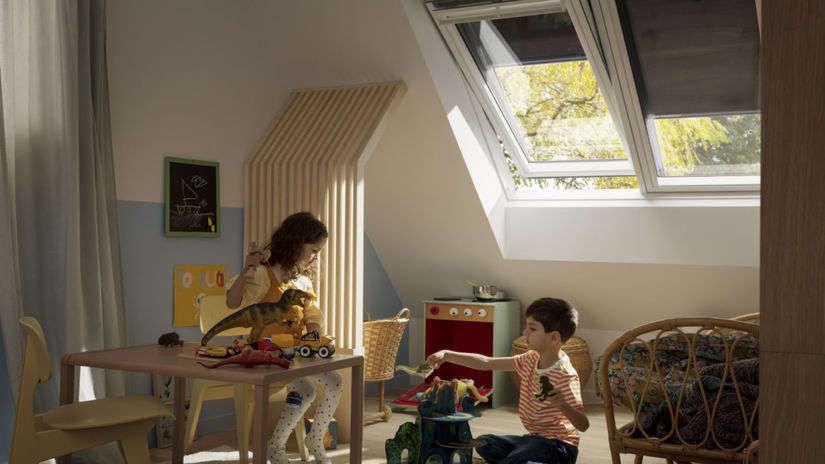 okno, strecha, podkrovie, domov, detská izba, deti