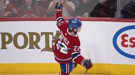 Canadiens Hockey Caufield oslava gól