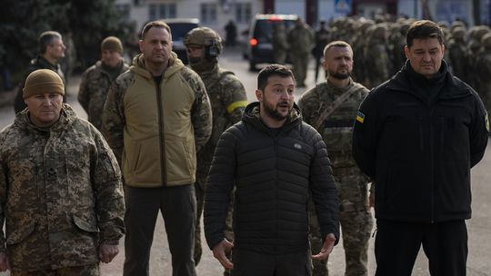 Ukrajinský prezident Volodymyr Zelenskyj počas...