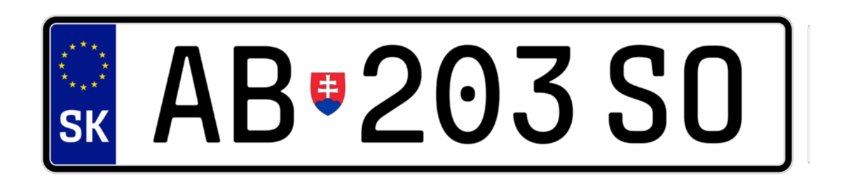 Tabuľka s evidenčným číslom s rozmerom 52 cm x...