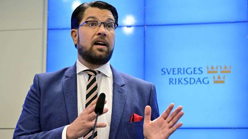 Jimmie Åkesson, head of the Sweden Democrats, who...