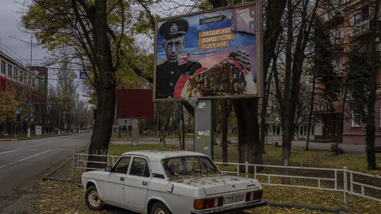 Čiastočne strhnutý ruský propagandistický...