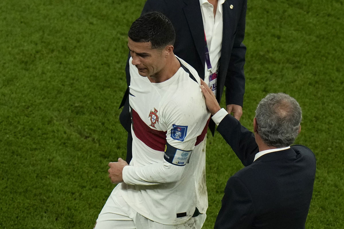Cristiano Ronaldo s trénerom Fernandom Santosom...