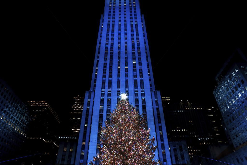 USA, Vianoce stromček Rockefellerovo centrum rozsvietenie