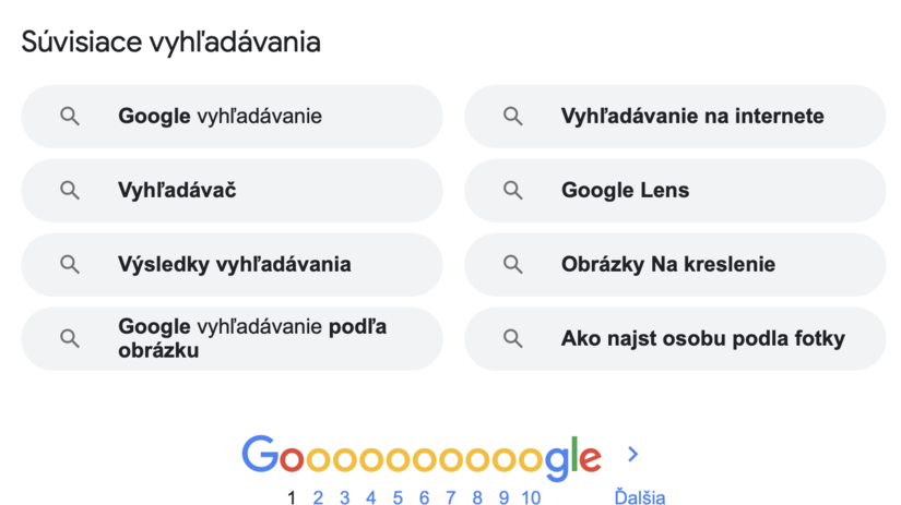 Google, vyhľadávač