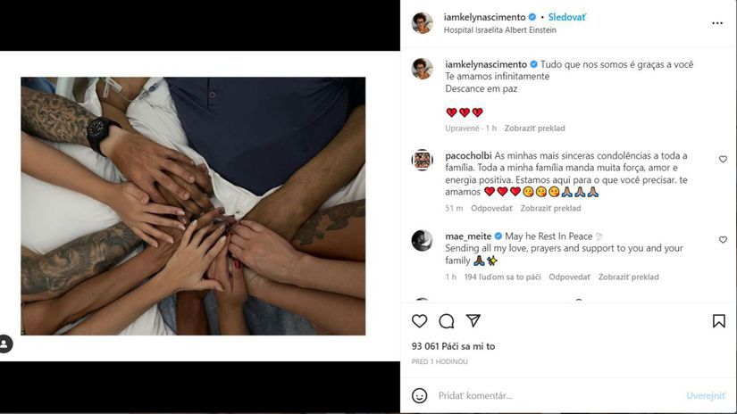 Emotívny odkaz Pelého dcéry na Instagrame.