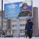 Petrohrad / Bilbord / Ruský vojak / Ruská armáda / Vojna na Ukrajine /