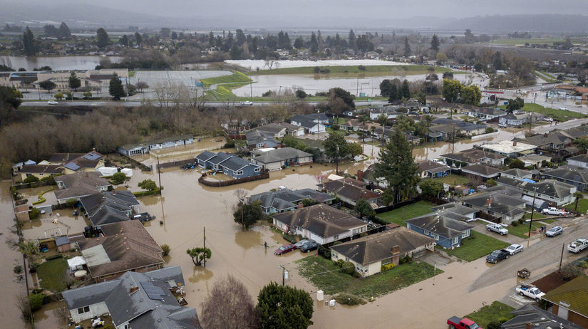 Kalifornia povodeň búrly záplavy