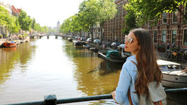 Amsterdam, Holansko, kanály, cestovanie, turistka, turizmus, dovolenka