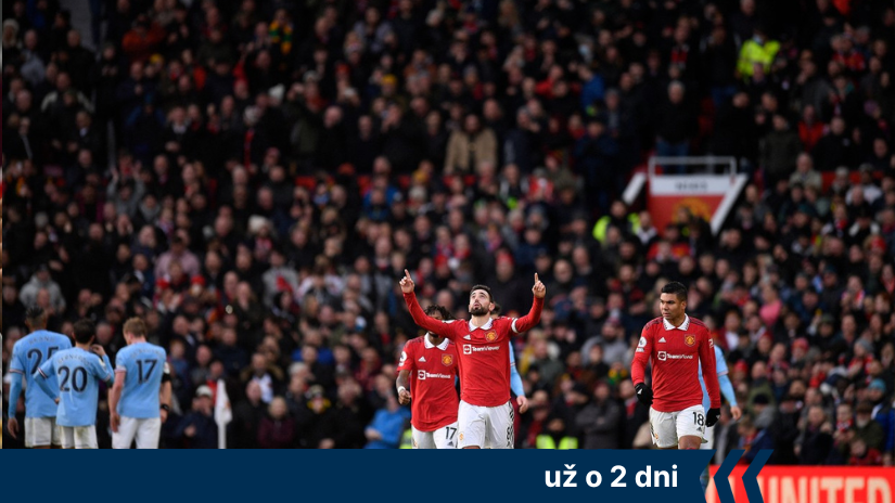 Radosť hráčov Manchestru United z gólu v derby...