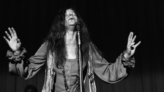 Janis Joplinová počas koncertu v Asbory Park...