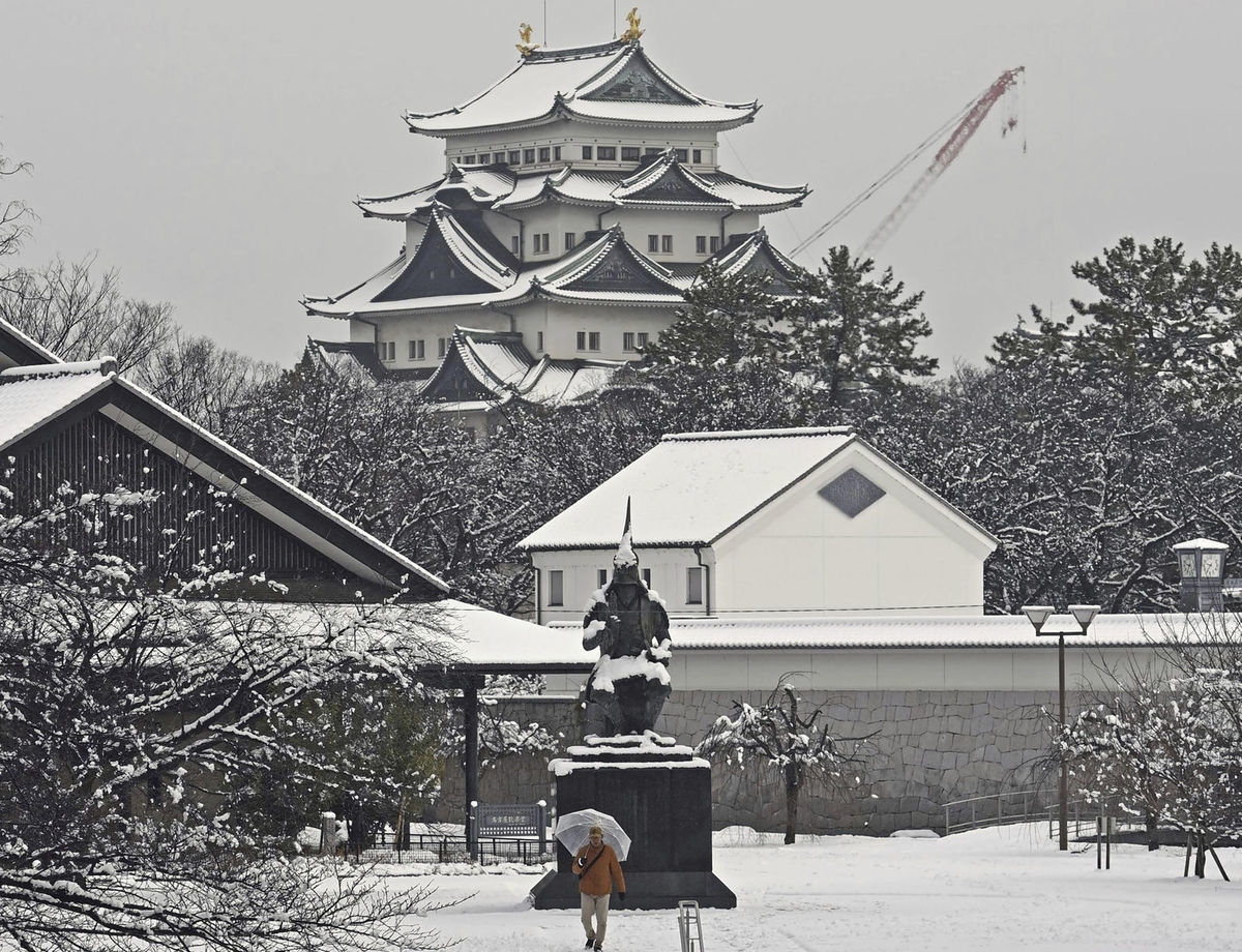 Japonsko počasie zimné sneženie