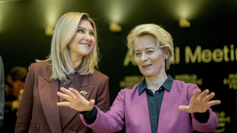 Olena Zelenská, Ursula von der Leyenová, Davos