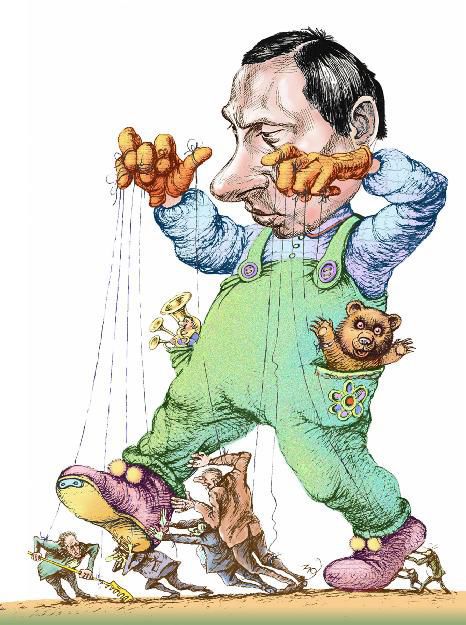 Putin na karikatúre Michaila Zlatkovského.