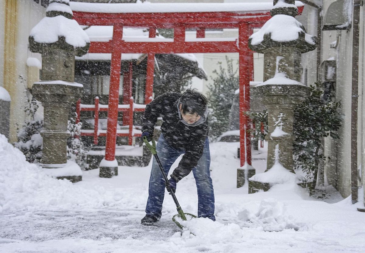 Japonsko Počasie Zima Sneh