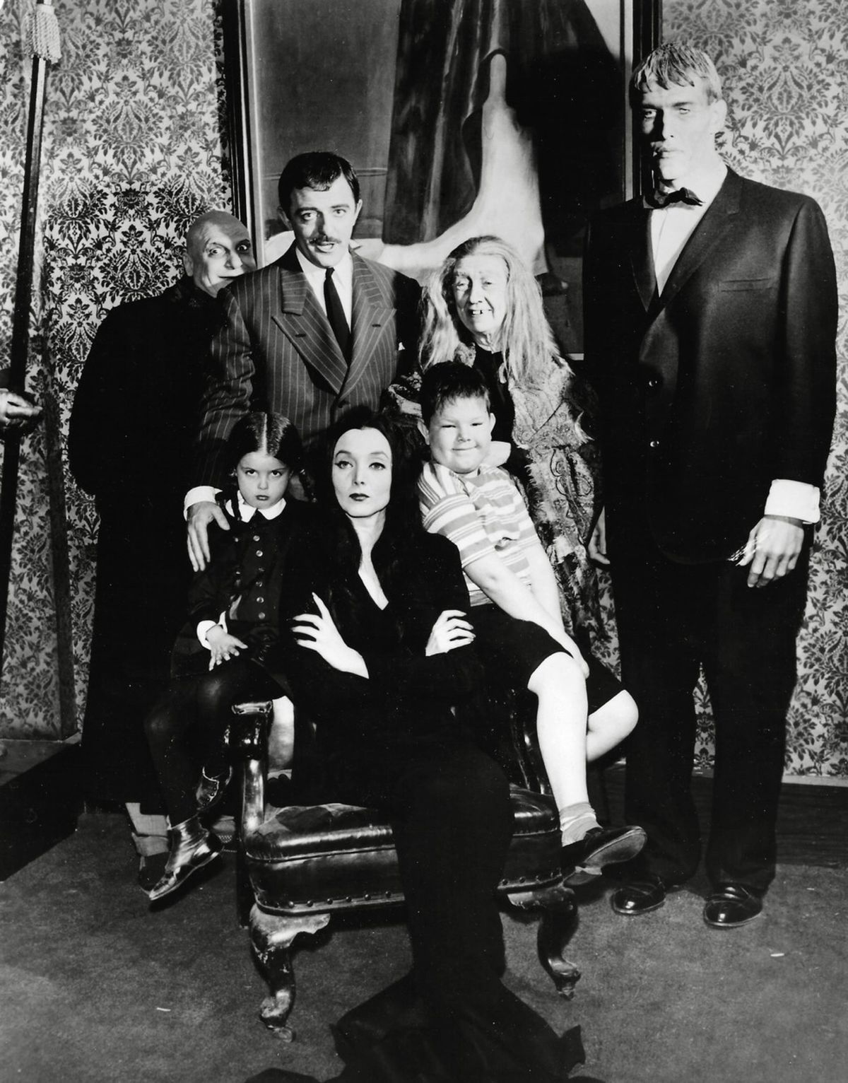 Lisa Loring, Carolyn Jones, Ken Weatherwax, Ted...