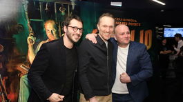 Zľava: Braňo Deák, Marián Mitaš a Gregor Hološka na premiére filmu Invalid.