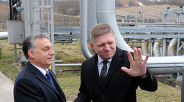 Robert Fico a predseda vlády Maďarska Viktor Orbán počas slávnostného otvorenia zrekonštruovaného ropovodu Adria/Barátság