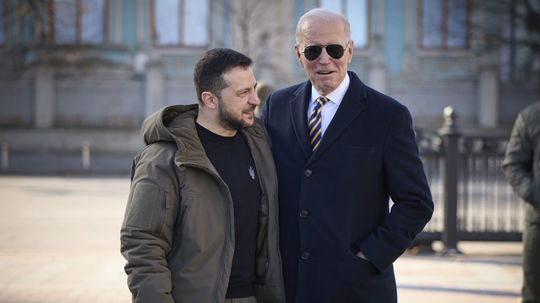   US President Joe Biden and Ukrainian President...