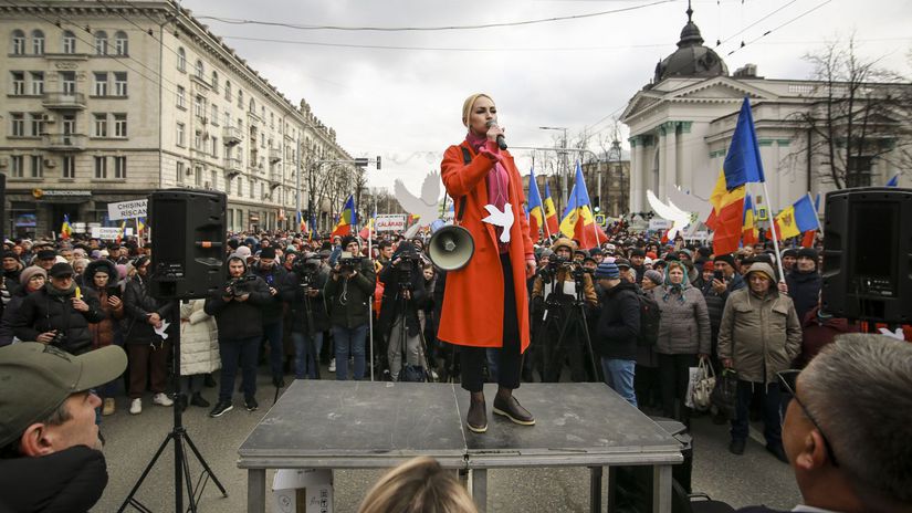 Moldavsko protest protivládny obavy Ukrajina...