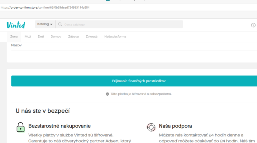 Stránky, ktoré podvodníci vytvárajú, vyzerajú...